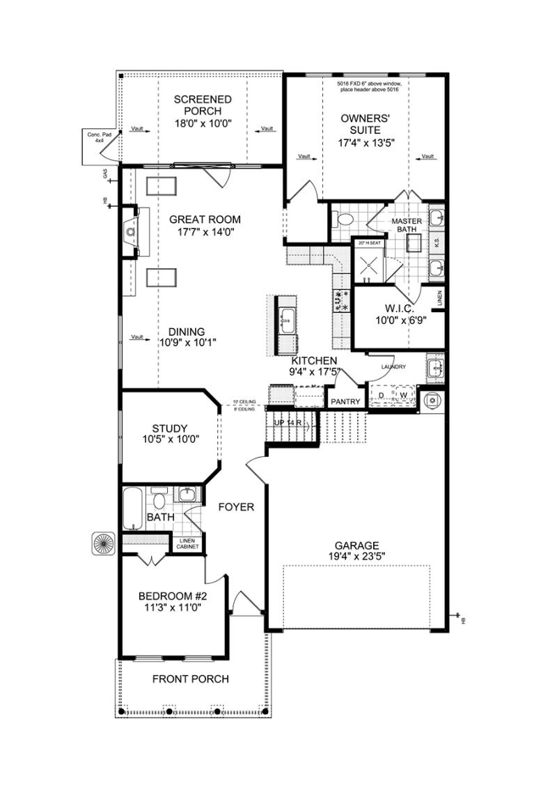 First floorplan of the Ashton available home at Echols Park in Hiram